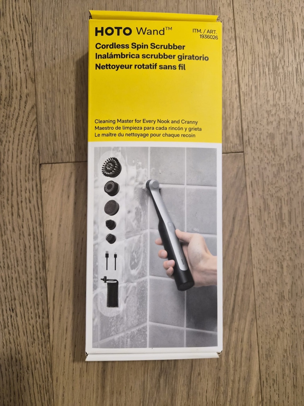 HOTO Wand Cordless Spin Scrubber in Yellow & Black
